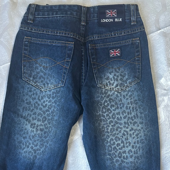 Blue Leopard Print Women's Jeans - Picture 4 of 4